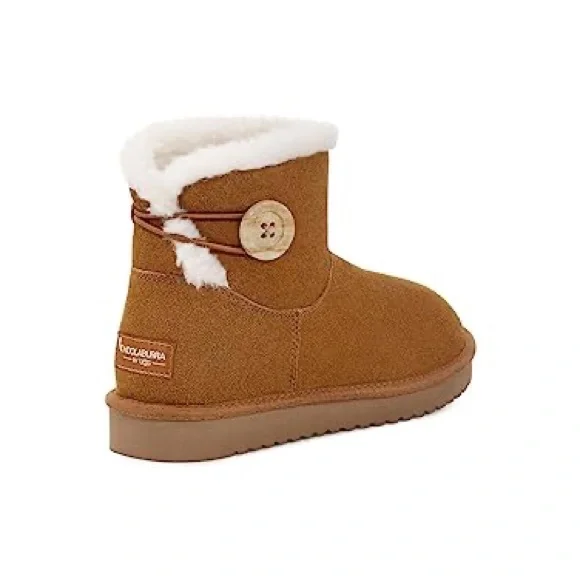 Koolaburra by UGG, Nalie Mini Chestnut Fur Lined Button Boots Women’s size 5 - Picture 1 of 16